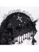 Halloween Black Long Lace Front Glass Pendant Decoration Gothic Style Lace Veil