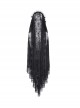 Halloween Black Long Lace Front Glass Pendant Decoration Gothic Style Lace Veil