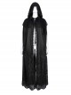 Dark Black Long Lace Mesh Lace With Hollow Mesh Hem Punk Style Cloak