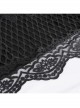 Dark Black Long Lace Mesh Lace With Hollow Mesh Hem Punk Style Cloak