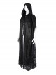 Dark Black Long Lace Mesh Lace With Hollow Mesh Hem Punk Style Cloak