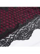 Dark Wine Red Long Lace Mesh Lace With Hollow Mesh Hem Punk Style Cloak