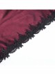 Dark Wine Red Long Lace Mesh Lace With Hollow Mesh Hem Punk Style Cloak