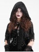 Personalized Black Slightly Transparent Spider Web Pattern With Exquisite Floral Lace Gothic Style Fashion Hooded Short Cloak