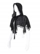 Personalized Black Slightly Transparent Spider Web Pattern With Exquisite Floral Lace Gothic Style Fashion Hooded Short Cloak