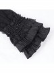 Black Sexy Pleated Lace Gothic Style Drawstring Gloves