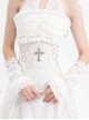White Sexy Pleated Lace Gothic Style Drawstring Gloves