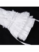 White Sexy Pleated Lace Gothic Style Drawstring Gloves