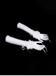 White Sexy Pleated Lace Gothic Style Drawstring Gloves