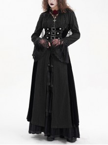 Personalized Black Tassel Pendant With Exquisite Japanese Buckle Back Tie Rope Design Gothic Style Hooded Long Sleeved Jacket