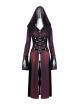 Personalized Wine Red Tassel Pendant With Exquisite Japanese Buckle Back Tie Rope Design Gothic Style Hooded Long Sleeved Jacket