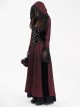 Personalized Wine Red Tassel Pendant With Exquisite Japanese Buckle Back Tie Rope Design Gothic Style Hooded Long Sleeved Jacket