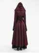 Personalized Wine Red Tassel Pendant With Exquisite Japanese Buckle Back Tie Rope Design Gothic Style Hooded Long Sleeved Jacket