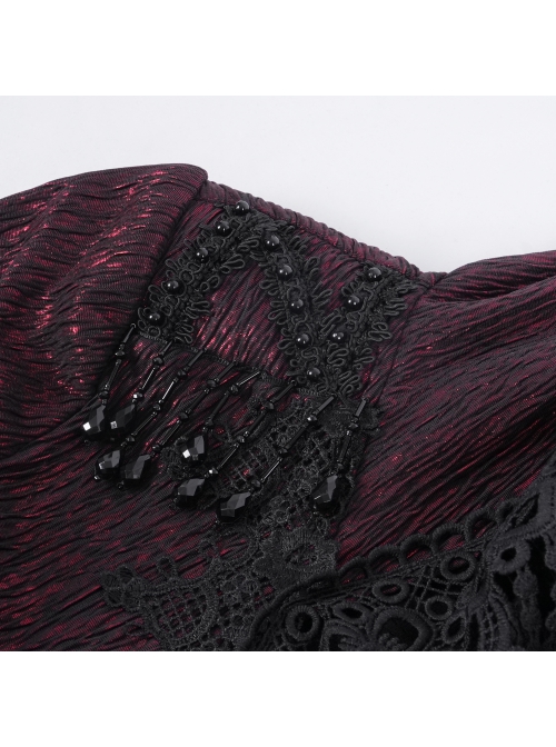 Personalized Wine Red Tassel Pendant With Exquisite Japanese Buckle Back Tie Rope Design Gothic Style Hooded Long Sleeved Jacket