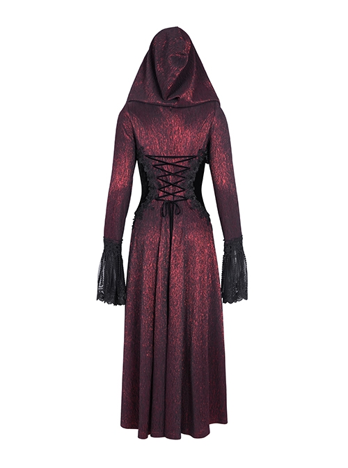 Personalized Wine Red Tassel Pendant With Exquisite Japanese Buckle Back Tie Rope Design Gothic Style Hooded Long Sleeved Jacket