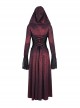 Personalized Wine Red Tassel Pendant With Exquisite Japanese Buckle Back Tie Rope Design Gothic Style Hooded Long Sleeved Jacket