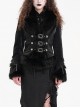 Black Warm Woolen Exquisitely Printed With Chinese And Japanese Buttons On The Front Gothic Style Long Sleeved Jacket