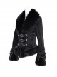 Black Warm Woolen Exquisitely Printed With Chinese And Japanese Buttons On The Front Gothic Style Long Sleeved Jacket