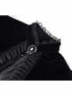 Elegant Black Front Center Hollow Gem Halter Neck With Pleated Lace Ruffled Gothic Style Long Sleeved Jacket