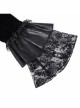 Elegant Black Front Center Hollow Gem Halter Neck With Pleated Lace Ruffled Gothic Style Long Sleeved Jacket