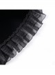 Elegant Black Front Center Hollow Gem Halter Neck With Pleated Lace Ruffled Gothic Style Long Sleeved Jacket