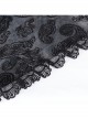 Elegant Black Front Center Hollow Exquisite Button With Pleated Lace Ruffled Gothic Style Long Sleeved Hooded Jacket