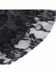 Elegant Black Front Center Hollow Exquisite Button With Pleated Lace Ruffled Gothic Style Long Sleeved Hooded Jacket