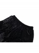 Black Loose Plush Printed Pattern With Lace Trim Gothic Style Shorts