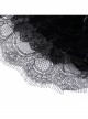 Black Loose Plush Printed Pattern With Lace Trim Gothic Style Shorts