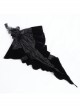 Black Vintage Plush Fabric Ruffled Hem Side Feather Pleated Tail Decoration Gothic Style Hot Pants