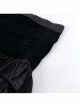 Black Vintage Plush Fabric Ruffled Hem Side Feather Pleated Tail Decoration Gothic Style Hot Pants