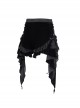 Black Vintage Plush Fabric Ruffled Hem Side Feather Pleated Tail Decoration Gothic Style Hot Pants