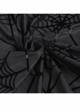 Sexy Black Slightly Transparent Spider Web Pattern Fabric Elastic Waist Design Punk Style Slim Flared Pants
