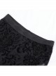 Personalized Black Micro Transparent Print Splicing Three Dimensional Lace Flower Trouser Legs Punk Style Slim Flared Pants
