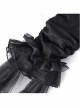 Personalized Black Simple Pleated Stitching Lace Mesh Fabric Gothic Style Pants