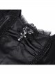 Black Skull Pattern With Lace Metal Cross Embellished Gothic Style Suspender Short Sleeve Dress