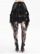Personalized Irregular Mesh Hem With Metal Cross Pendant Decoration Gothic Style Pleated Skirt