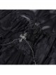 Personalized Irregular Mesh Hem With Metal Cross Pendant Decoration Gothic Style Pleated Skirt