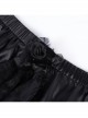 Personalized Irregular Mesh Hem With Metal Cross Pendant Decoration Gothic Style Pleated Skirt