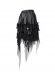Personalized Irregular Mesh Hem With Metal Cross Pendant Decoration Gothic Style Pleated Skirt