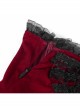 Wine Red Luxury Lace Front Metal Chain Decoration Gothic Style Suspender Sleeveless Dress
