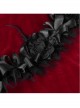 Wine Red Luxury Lace Front Metal Chain Decoration Gothic Style Suspender Sleeveless Dress