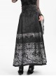 Adjustable Dark Black Devil Print Chinese Gothic Style Horse Face Skirt