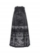 Adjustable Dark Black Devil Print Chinese Gothic Style Horse Face Skirt