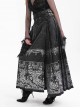 Adjustable Dark Black Devil Print Chinese Gothic Style Horse Face Skirt