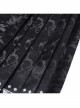 Adjustable Dark Black Devil Print Chinese Gothic Style Horse Face Skirt
