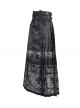 Adjustable Dark Black Devil Print Chinese Gothic Style Horse Face Skirt