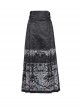 Adjustable Dark Black Devil Print Chinese Gothic Style Horse Face Skirt
