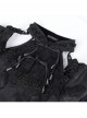 Irregular Black Lace Front And Back Cross Tie Neckline Chinese Bow Tie Decoration Gothic Style Long Sleeved Dress