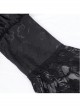 Irregular Black Lace Front And Back Cross Tie Neckline Chinese Bow Tie Decoration Gothic Style Long Sleeved Dress